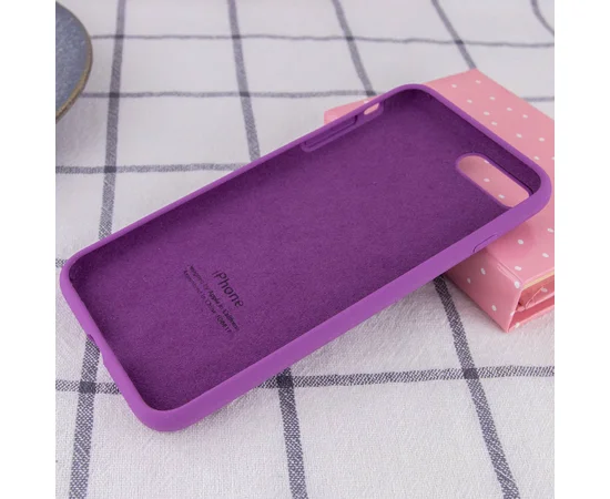 Чехол Silicone case (A) (с закрытым низом) для Apple iPhone 7 plus / 8 plus (5.5") Фиолетовый / Grape