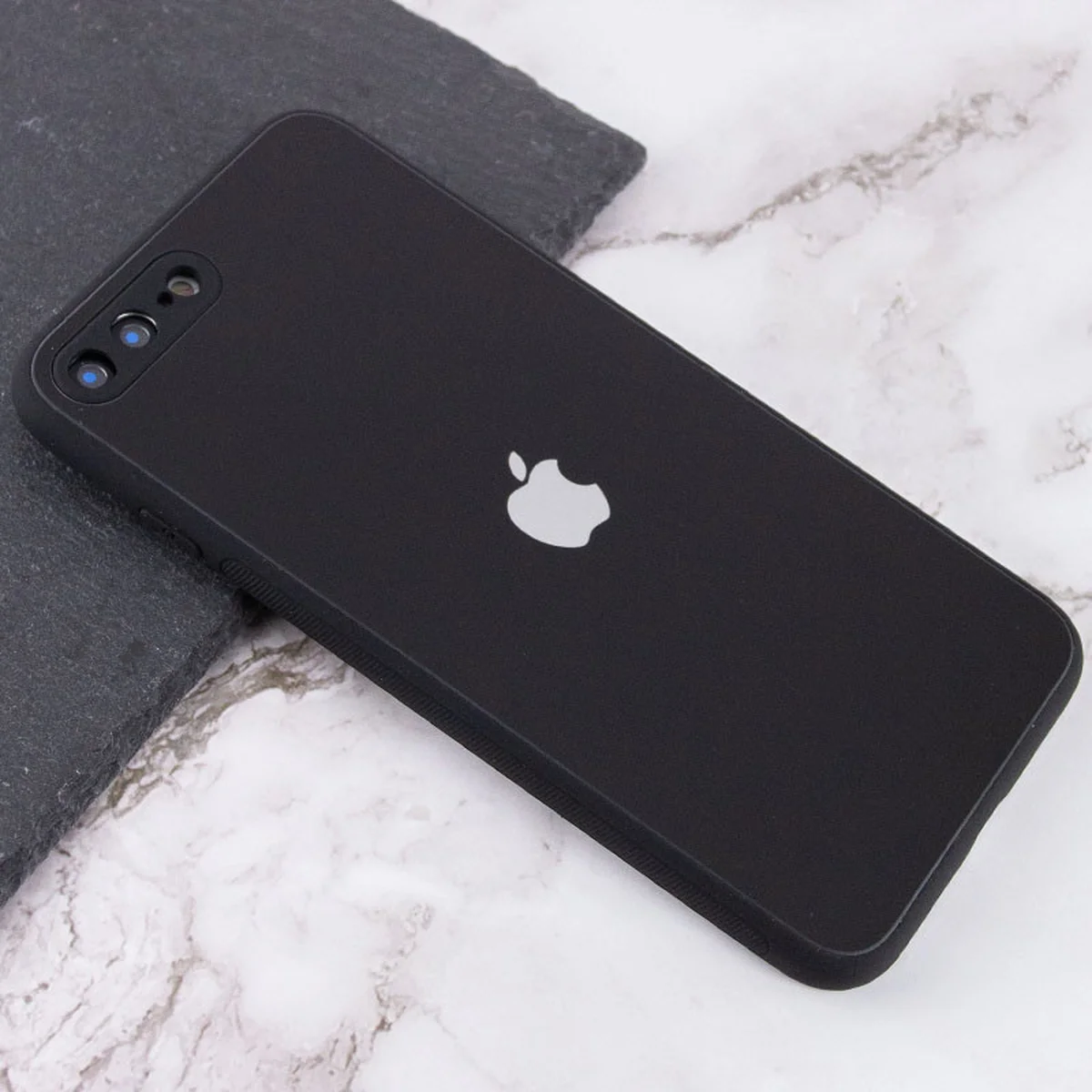 TPU+Glass чехол Matte Candy Full camera для Apple iPhone 7 plus / 8 plus (5.5") Черный