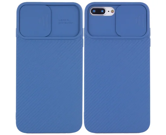 Чехол Camshield Square TPU со шторкой для камеры для Apple iPhone 7 plus / 8 plus (5.5") Синий