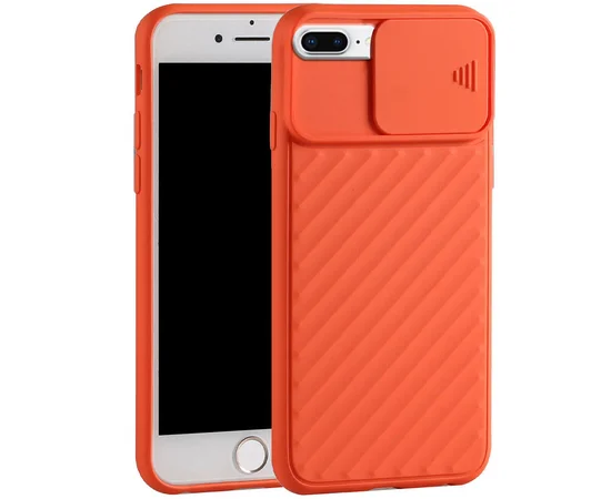 Чехол Camshield TPU со шторкой защищающей камеру для Apple iPhone 6 plus / 7 plus / 8 plus (5.5") Персиковый