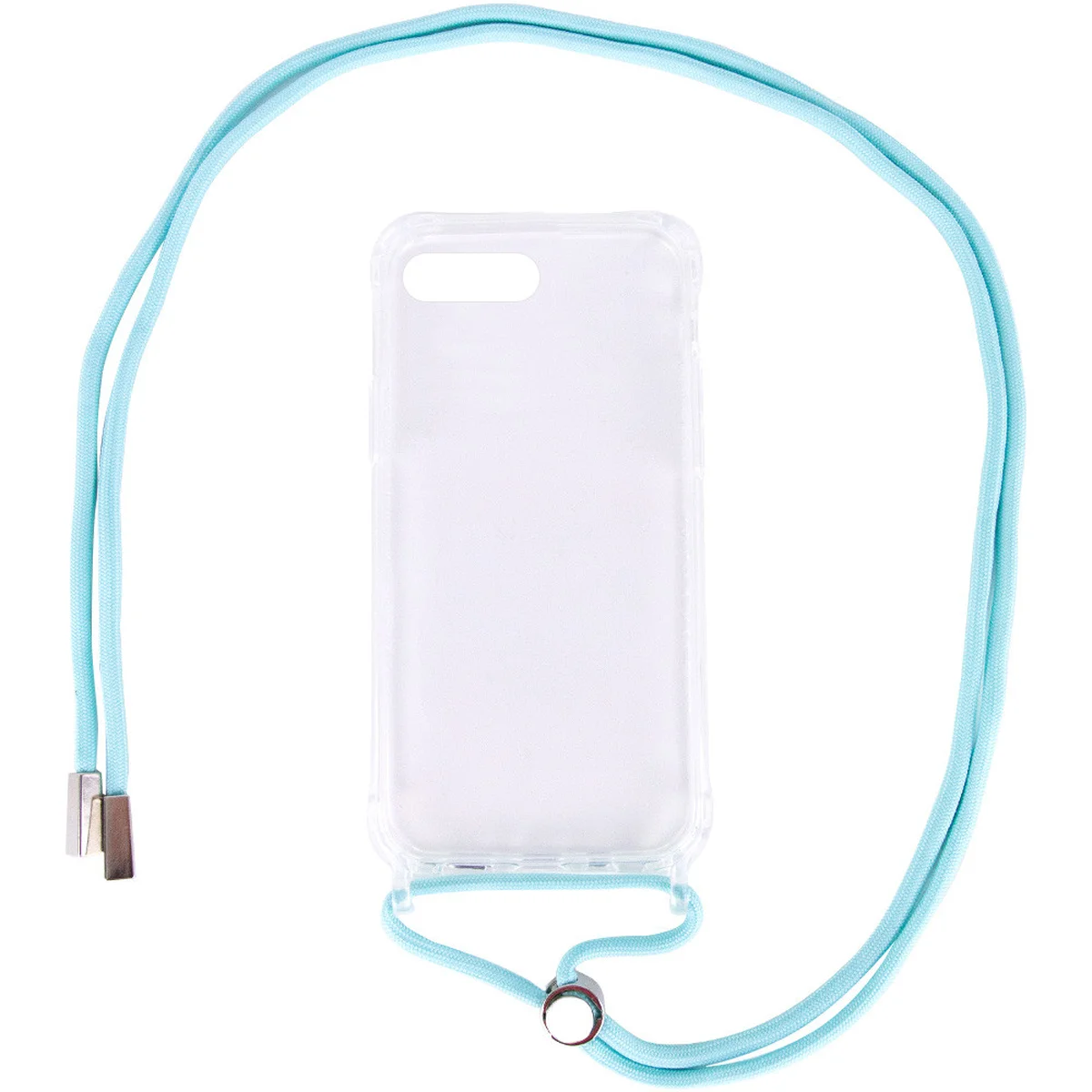 Чехол TPU Crossbody Transparent для Apple iPhone 7 plus / 8 plus (5.5") Бирюзовый