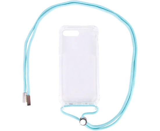 Чехол TPU Crossbody Transparent для Apple iPhone 7 plus / 8 plus (5.5") Бирюзовый