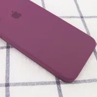 Чехол Silicone Case Square Full Camera Protective (AA) для Apple iPhone 7 plus / 8 plus (5.5") Бордовый / Maroon