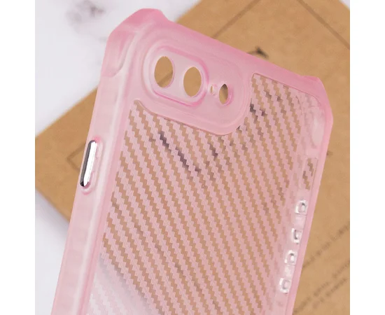 Чехол TPU Ease Carbon color series для Apple iPhone 7 plus / 8 plus (5.5") Розовый / Прозрачный