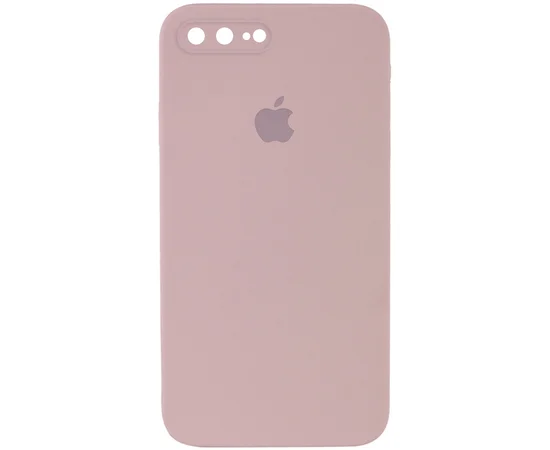 Чехол Silicone Case Square Full Camera Protective (AA) для Apple iPhone 7 plus / 8 plus (5.5") Розовый / Pink Sand