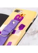 Чехол Funny Holder с цветным ремешком для Apple iPhone 7 plus / 8 plus (5.5") Желтый / Фиолетовый