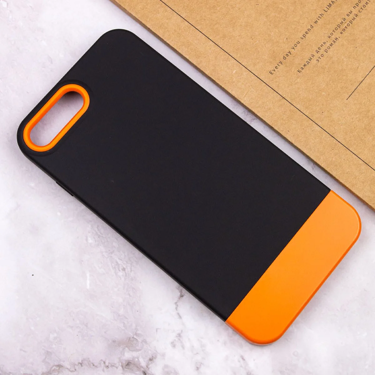 Чехол TPU+PC Bichromatic для Apple iPhone 7 plus / 8 plus (5.5") Black / Orange