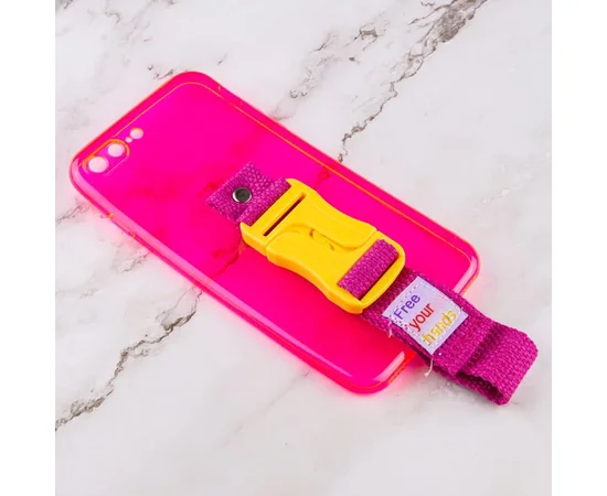 Чехол Handfree с цветным ремешком для Apple iPhone 7 plus / 8 plus (5.5") Розовый
