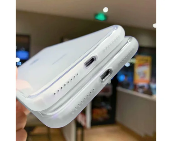 Прозрачный силиконовый чехол с матовой окантовкой для Apple iPhone 7 plus / 8 plus (5.5") Прозрачный