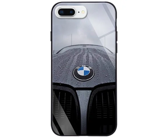 TPU+Glass чехол ForFun для Apple iPhone 7 plus / 8 plus (5.5") Белый/БМВ