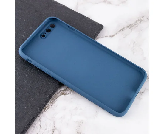 TPU+Glass чехол Matte Candy Full camera для Apple iPhone 7 plus / 8 plus (5.5") Синий