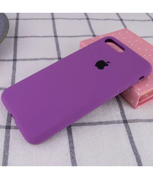 Чехол Silicone case (A) (с закрытым низом) для Apple iPhone 7 plus / 8 plus (5.5") Фиолетовый / Grape