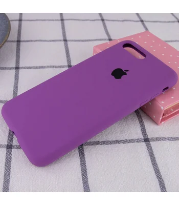 Чехол Silicone case (A) (с закрытым низом) для Apple iPhone 7 plus / 8 plus (5.5") Фиолетовый / Grape
