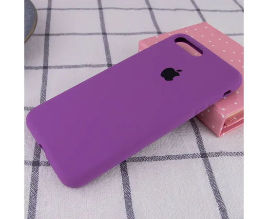 Чехол Silicone case (A) (с закрытым низом) для Apple iPhone 7 plus / 8 plus (5.5") Фиолетовый / Grape