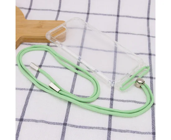 Чехол TPU Crossbody Transparent для Apple iPhone 7 plus / 8 plus (5.5") Мятный