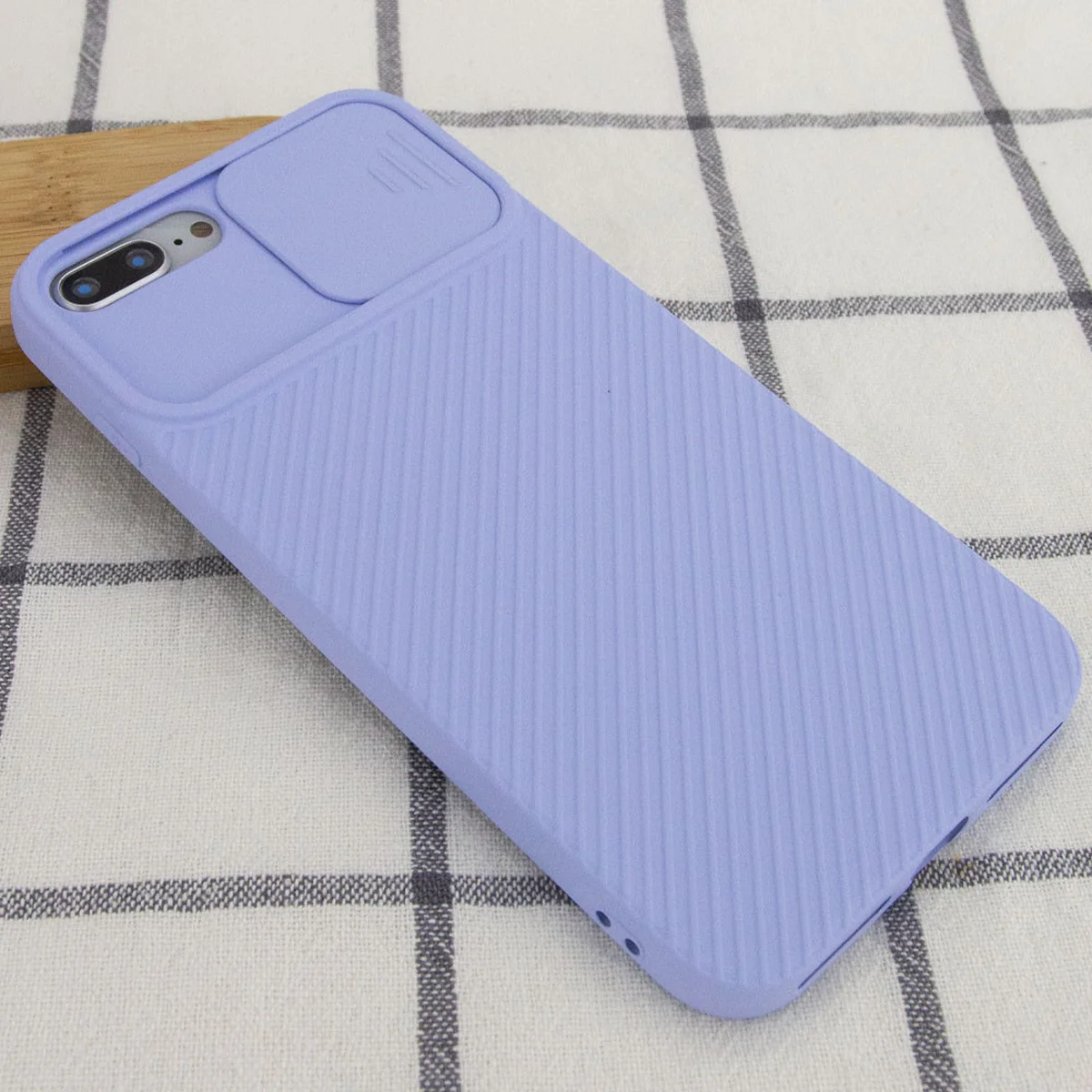 Чохол Camshield Square TPU зі шторкою для камери для Apple iPhone 7 plus / 8 plus (5.5 ") Блакитний