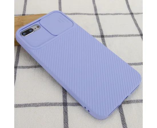 Чехол Camshield Square TPU со шторкой для камеры для Apple iPhone 7 plus / 8 plus (5.5") Голубой