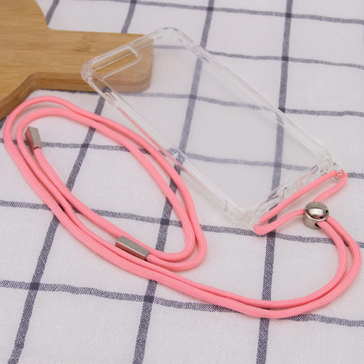 Чехол TPU Crossbody Transparent для Apple iPhone 7 plus / 8 plus (5.5") Розовый