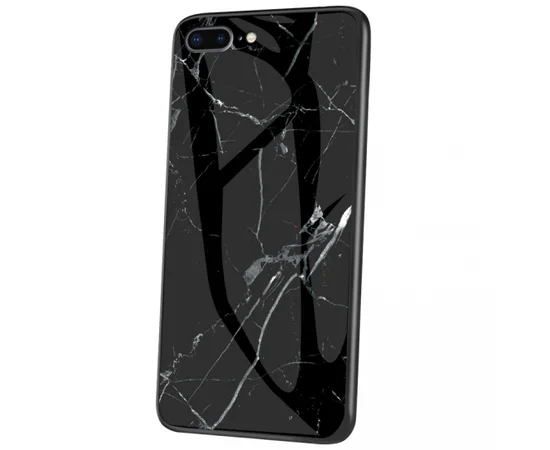 TPU + Glass чохол Luxury Marble для Apple iPhone 7 plus / 8 plus (5.5 ") Чорний