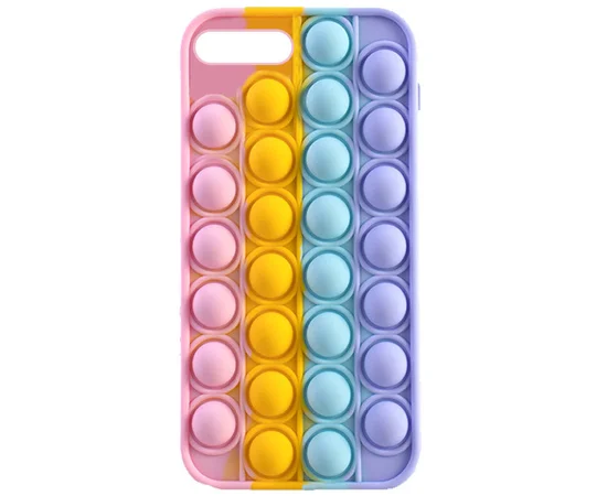 Силіконовий 3D чохол-антистрес Pop it Bubble для Apple iPhone 7 plus / 8 plus (5.5 ") Pink / Light Dasheen