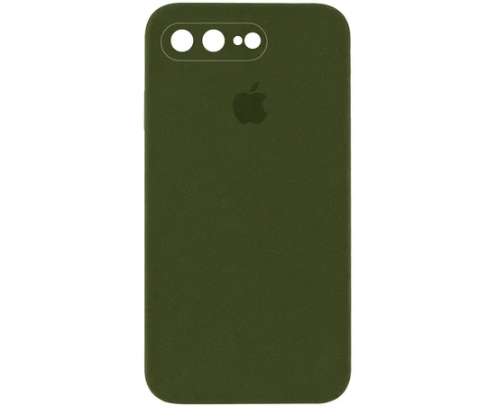 Чохол Silicone Case Square Full Camera Protective (AA) для Apple iPhone 7 plus / 8 plus (5.5") Зелений / Dark Olive