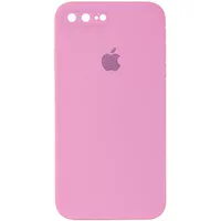 Чехол Silicone Case Square Full Camera Protective (AA) для Apple iPhone 7 plus / 8 plus (5.5") Розовый / Light pink
