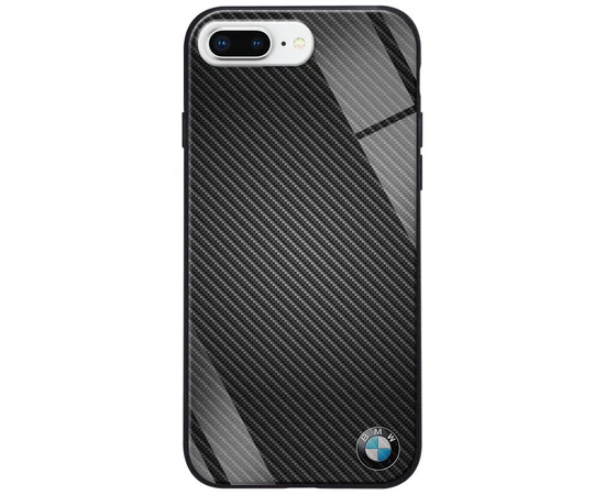 TPU+Glass чехол ForFun для Apple iPhone 7 plus / 8 plus (5.5") Черный Карбон/БМВ