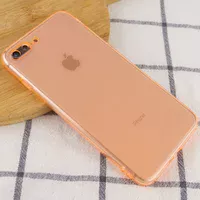 Матовый полупрозрачный TPU чехол с защитой камеры для Apple iPhone 7 plus / 8 plus (5.5") Оранжевый / Orange