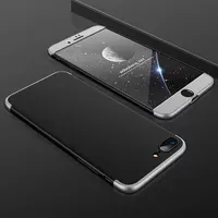 Пластикова накладка GKK LikGus 360 градусів (opp) для Apple iPhone 7 plus / 8 plus (5.5") Чорний / Срібний