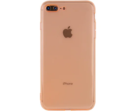 Матовый полупрозрачный TPU чехол с защитой камеры для Apple iPhone 7 plus / 8 plus (5.5") Оранжевый / Orange