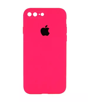 Чохол Silicone Case Square Full Camera Protective (AA) Apple iPhone 7 plus / 8 plus (5.5") Рожевий / Barbie pink