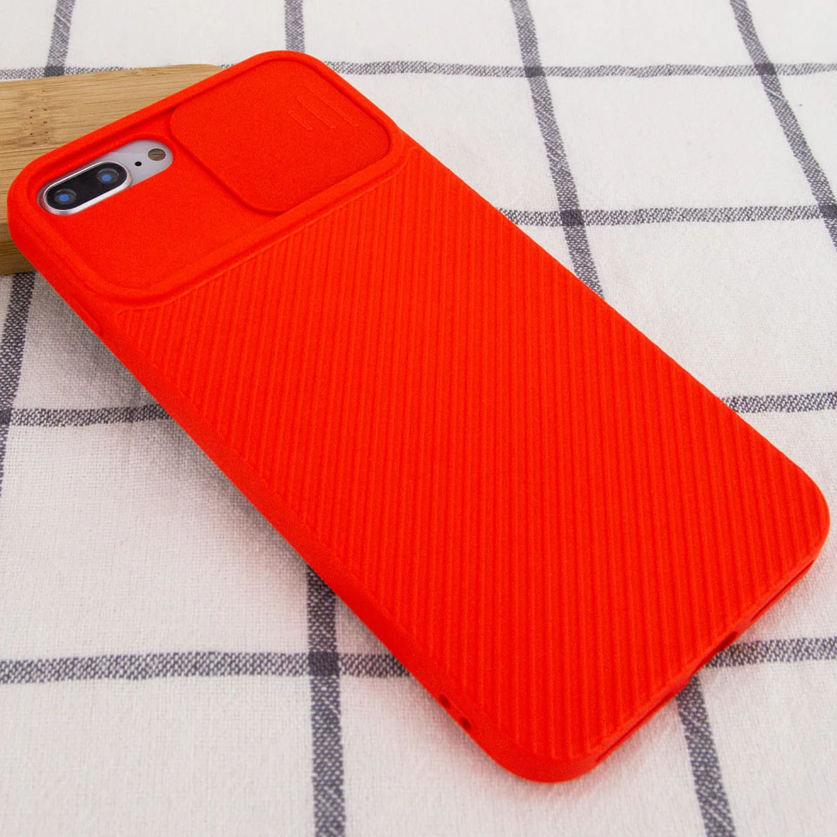 Чехол Camshield Square TPU со шторкой для камеры для Apple iPhone 7 plus / 8 plus (5.5") Красный