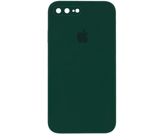 Чохол Silicone Case Square Full Camera Protective (AA) для Apple iPhone 7 plus / 8 plus (5.5 ") Зелений / Dark green