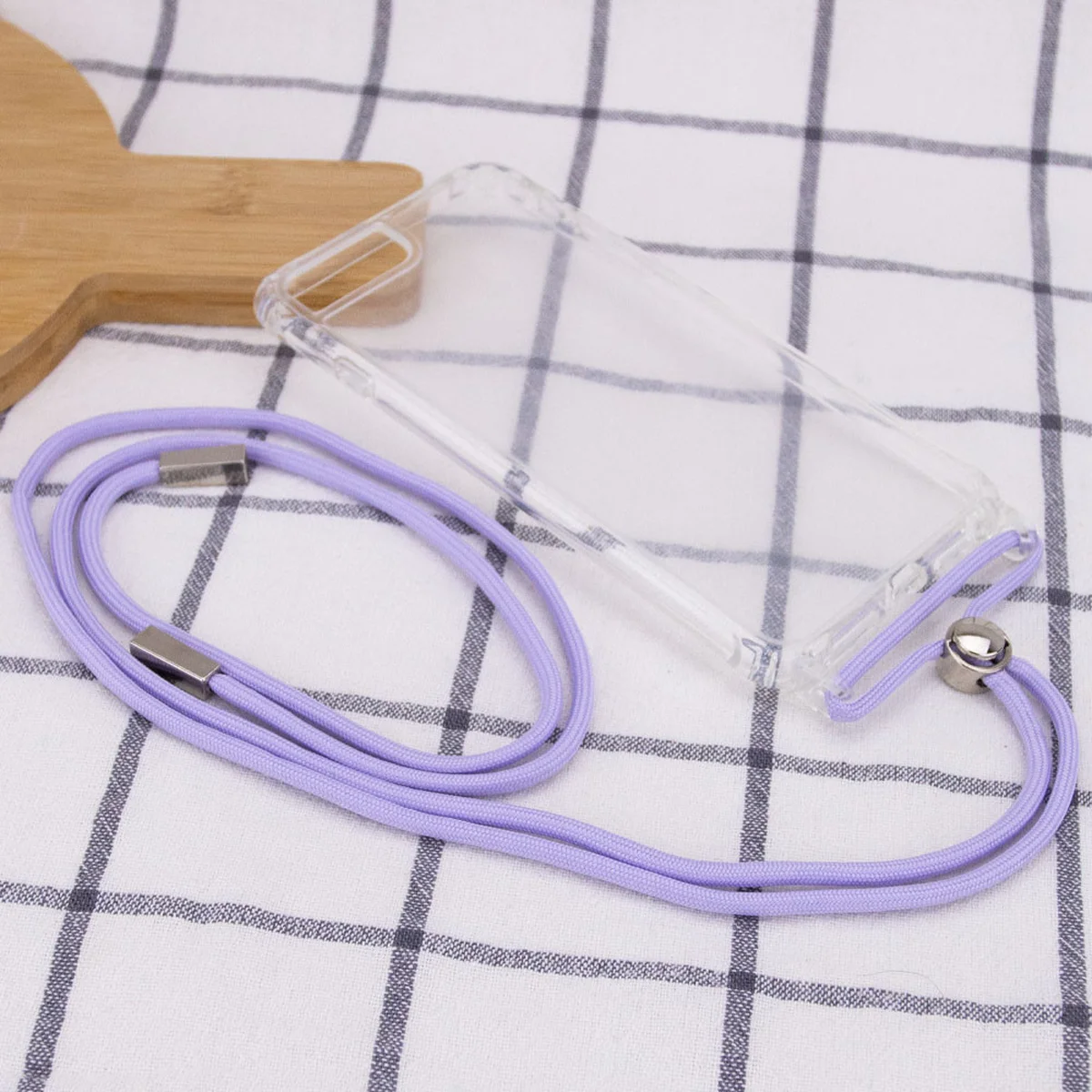 Чехол TPU Crossbody Transparent для Apple iPhone 7 plus / 8 plus (5.5") Сиреневый