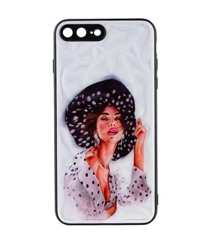 TPU+PC чехол Prisma Ladies для Apple iPhone 7 plus / 8 plus (5.5") Girl in a hat