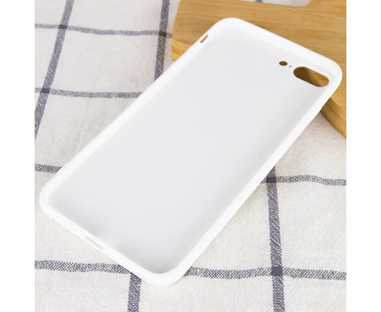 TPU+Glass чехол GLOSSY Logo Full camera для Apple iPhone 7 plus / 8 plus (5.5") Белый