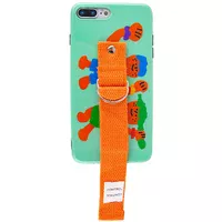 Чохол Funny Holder з кольоровим ремінцем для Apple iPhone 7 plus / 8 plus (5.5") Зелений / Помаранчевий
