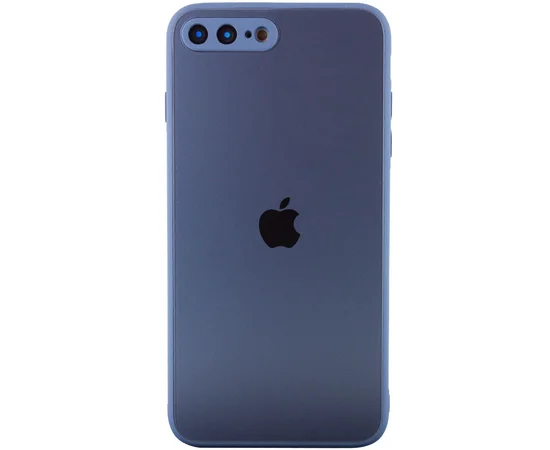 TPU+Glass чехол Matte Candy Full camera для Apple iPhone 7 plus / 8 plus (5.5") Синий