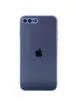TPU+Glass чехол Matte Candy Full camera для Apple iPhone 7 plus / 8 plus (5.5") Синий