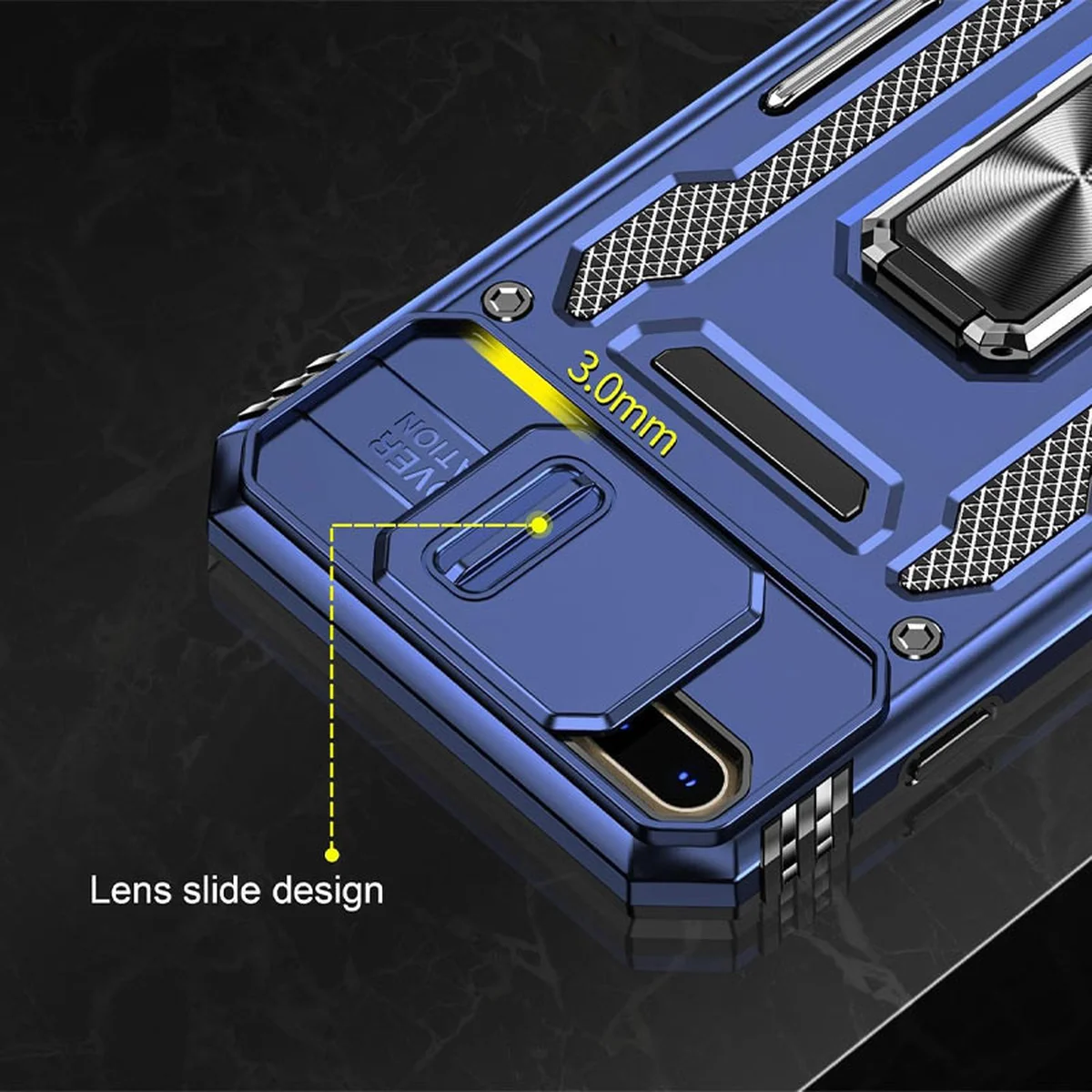 Удароміцний чохол Camshield Army Ring для Apple iPhone 7 plus / 8 plus (5.5") Синій / Navy