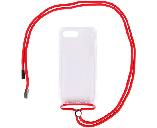Чехол TPU Crossbody Transparent для Apple iPhone 7 plus / 8 plus (5.5") Красный