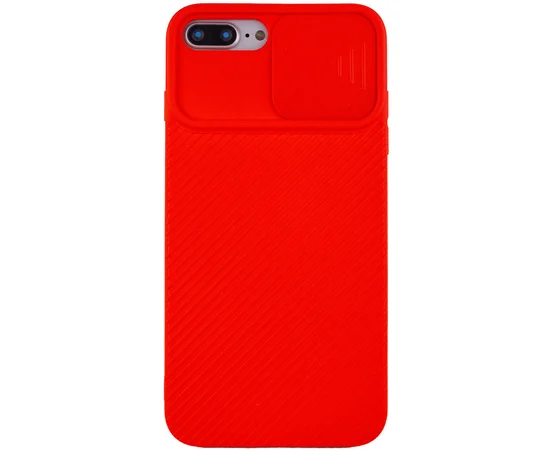 Чохол Camshield Square TPU зі шторкою для камери для Apple iPhone 7 plus / 8 plus (5.5 ") Червоний