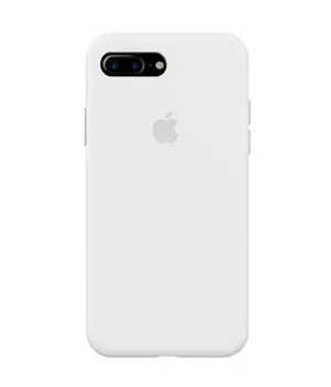 Чехол Silicone case (A) (с закрытым низом) для Apple iPhone 7 plus / 8 plus (5.5") Белый / White