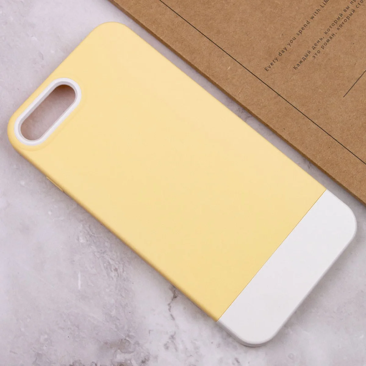 Чехол TPU+PC Bichromatic для Apple iPhone 7 plus / 8 plus (5.5") Creamy-yellow / White