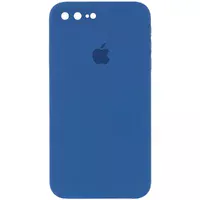 Чохол Silicone Case Square Full Camera Protective (AA) для Apple iPhone 7 plus / 8 plus (5.5 ") Синій / Navy blue
