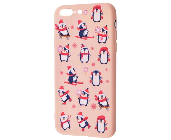 TPU чохол WAVE Fancy для Apple iPhone 7 plus / 8 plus (5.5 ") Penguins / Pink sand