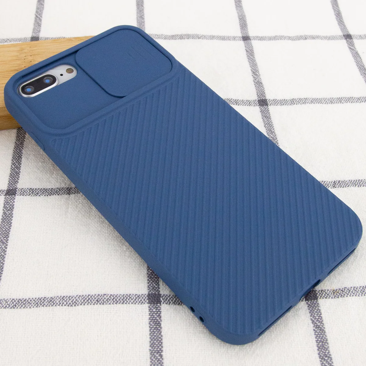 Чехол Camshield Square TPU со шторкой для камеры для Apple iPhone 7 plus / 8 plus (5.5") Синий