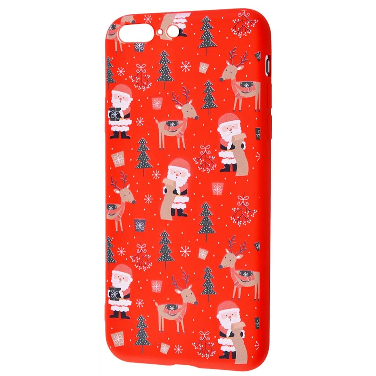 TPU чехол WAVE Fancy для Apple iPhone 7 plus / 8 plus (5.5") Santa Claus and Deer / Red
