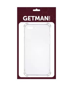 TPU чохол GETMAN Ease logo посилені кути для Apple iPhone 7 plus / 8 plus (5.5 ") Прозорий / Transparent