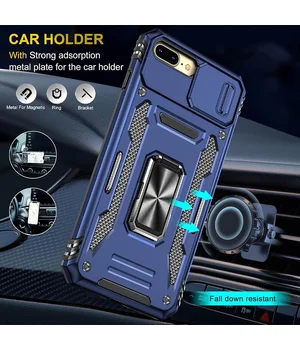 Ударопрочный чехол Camshield Army Ring для Apple iPhone 7 plus / 8 plus (5.5") Синий / Navy